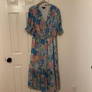 Floral Blue and Pink Dress